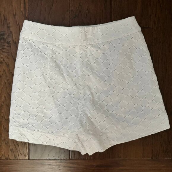 😎J.CREW Women's High Waist Eyelet Cotton-Blend  Shorts - Size 0 - Picture 1 of 5